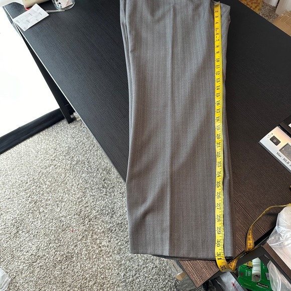 Perry Ellis Gray Striped Wool Blend Flat Front Suit Pants Men's Size 42/32 FLAW - Picture 15 of 16